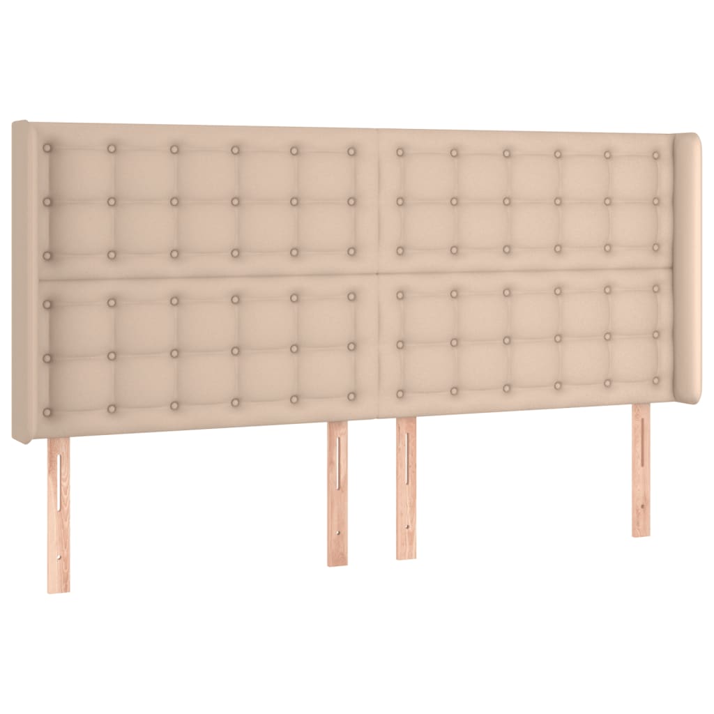 VidaXL Čelo postele kapučínové 203x16x118/128 cm umelá koža