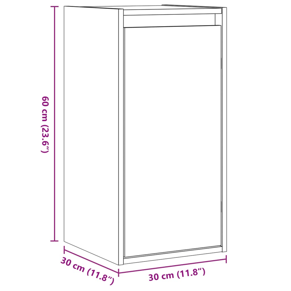 vidaXL Nástenné skrinky 2 ks 30x30x60 cm masívna borovica