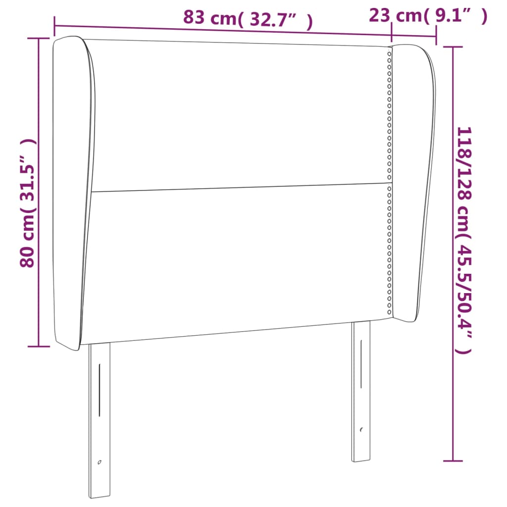 vidaXL Čelo postele so záhybmi čierne 83x23x118/128 cm zamat