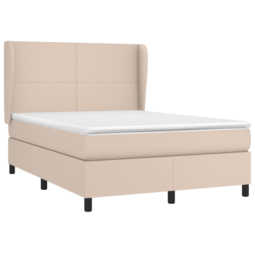 vidaXL Boxspring posteľ s matracom kapučínová 140x200 cm umelá koža