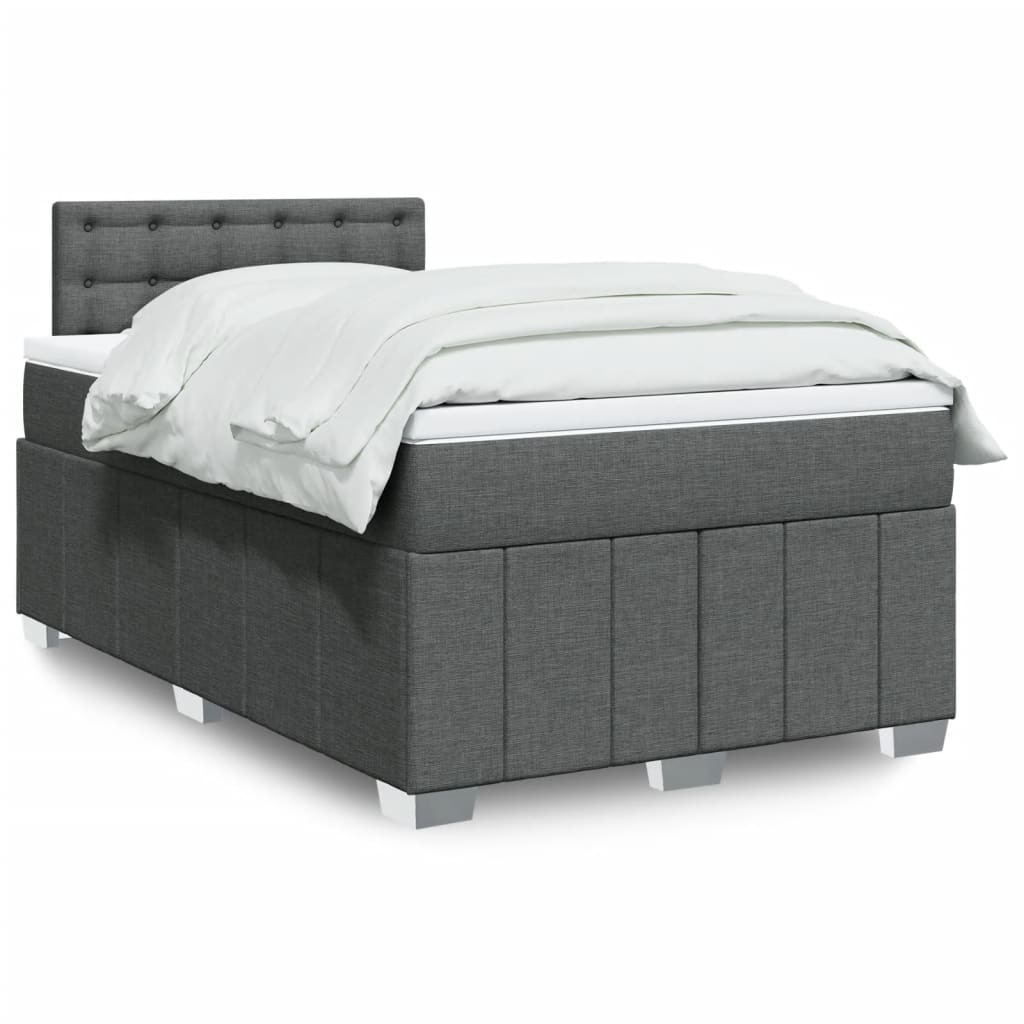 vidaXL Boxspring posteľ s matracom, tmavosivá 120x190 cm, látka