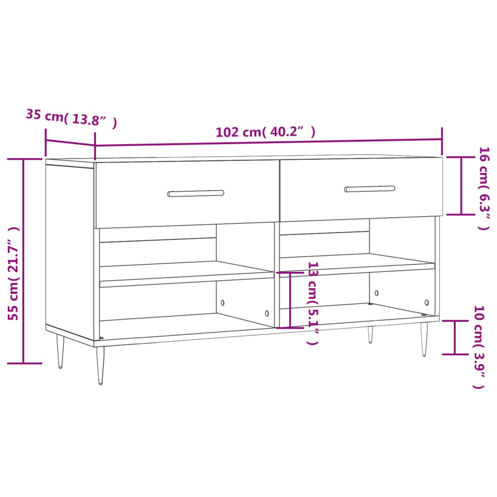 vidaXL Lavička na topánky, betónovo sivá 102x35x55cm, kompozitné drevo