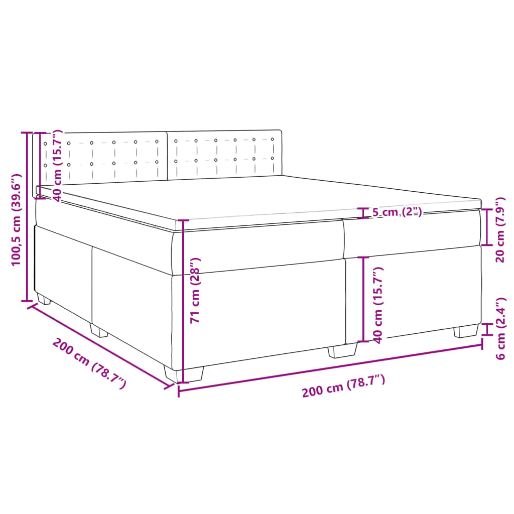 vidaXL Boxspring posteľ s matracom sivohnedý 200x200 cm látka