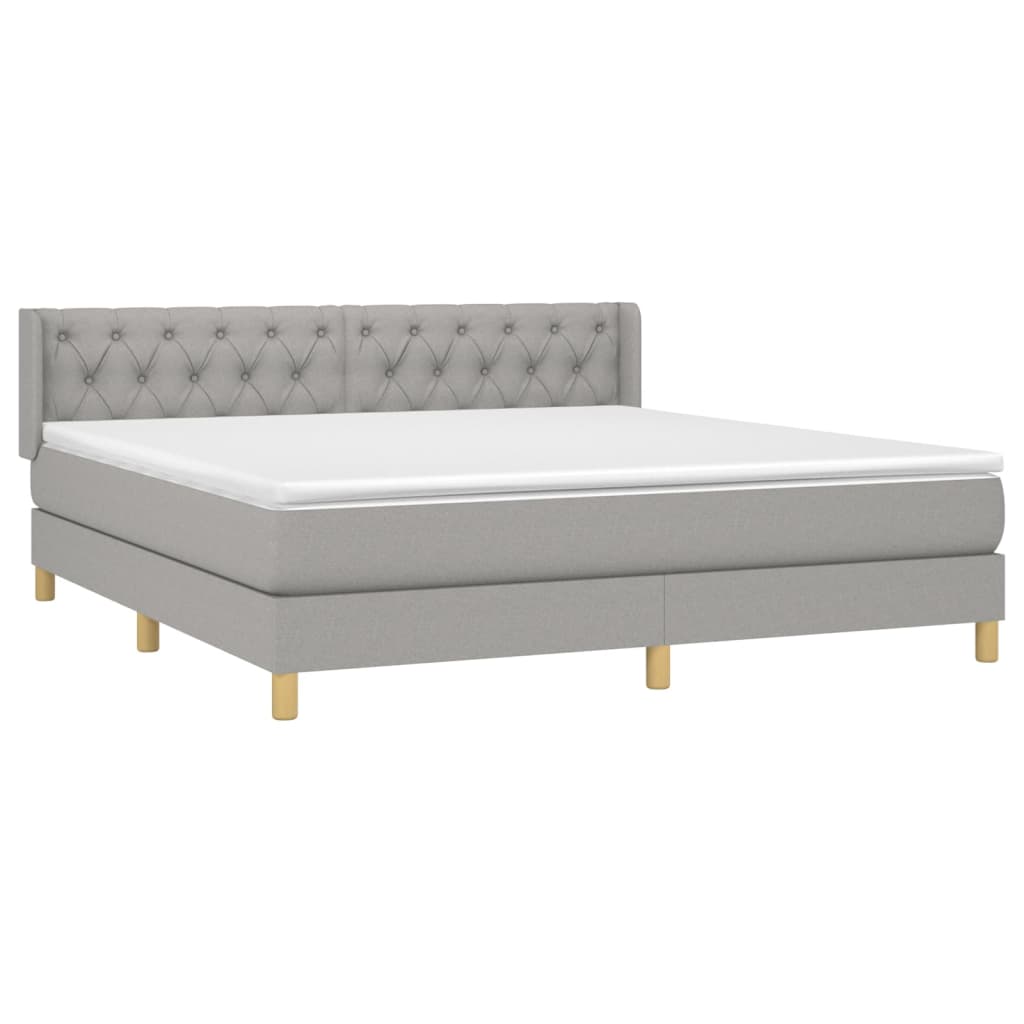 vidaXL Boxspring posteľ s matracom svetlosivá 100x200 cm látka