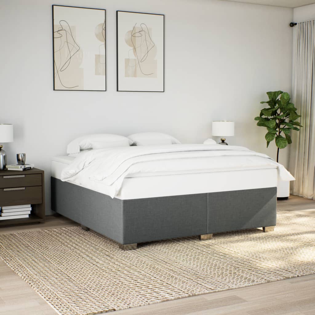 vidaXL Boxspring posteľ s matracom tmavosivá 200x200 cm látka