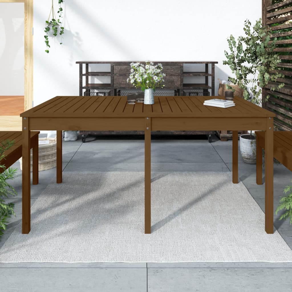 vidaXL Záhradný stolík medovohnedý 159,5x82,5x76 cm borovicový masív