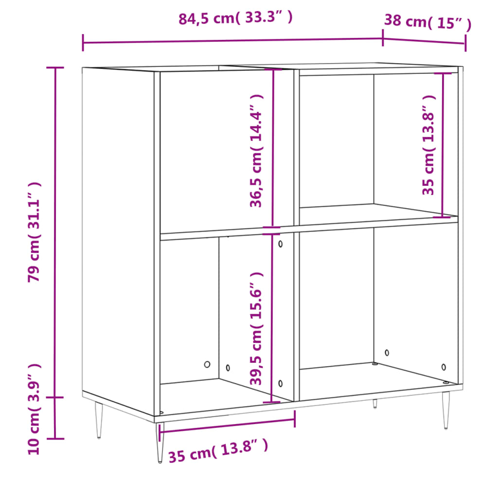 vidaXL Skrinka na platne betónovosivá 84,5x38x48 cm kompozitné drevo