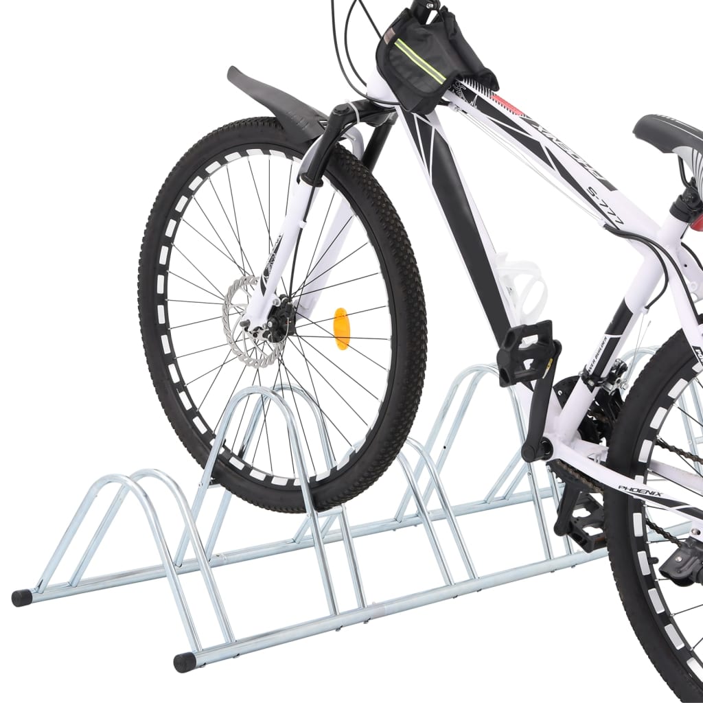 vidaXL Stojan na 6 bicyklov podlahový voľne stojaci pozinkovaná oceľ