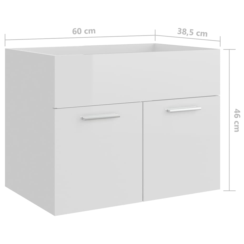 vidaXL Súprava kúpeľňového nábytku lesklá biela kompozitné drevo