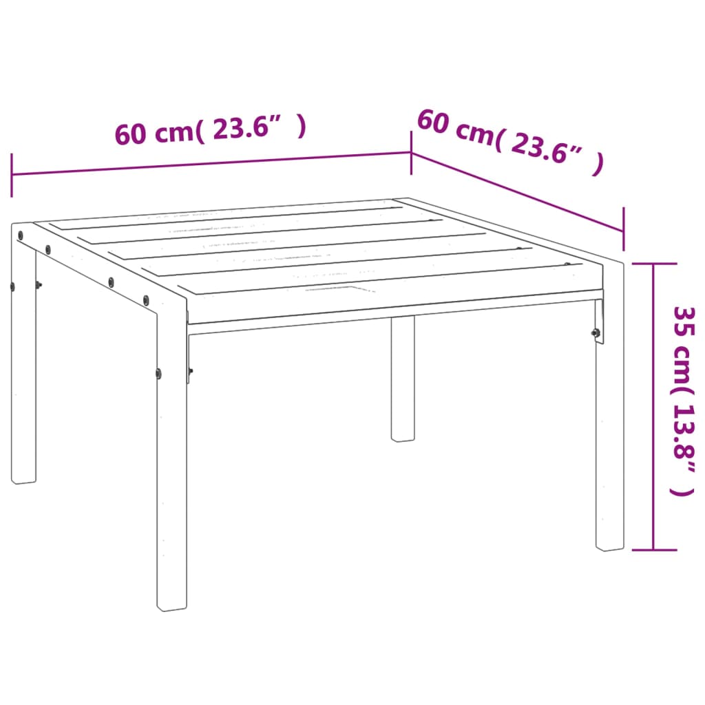 vidaXL Záhradný konferenčný stolík čierny 60x60x35 cm oceľ