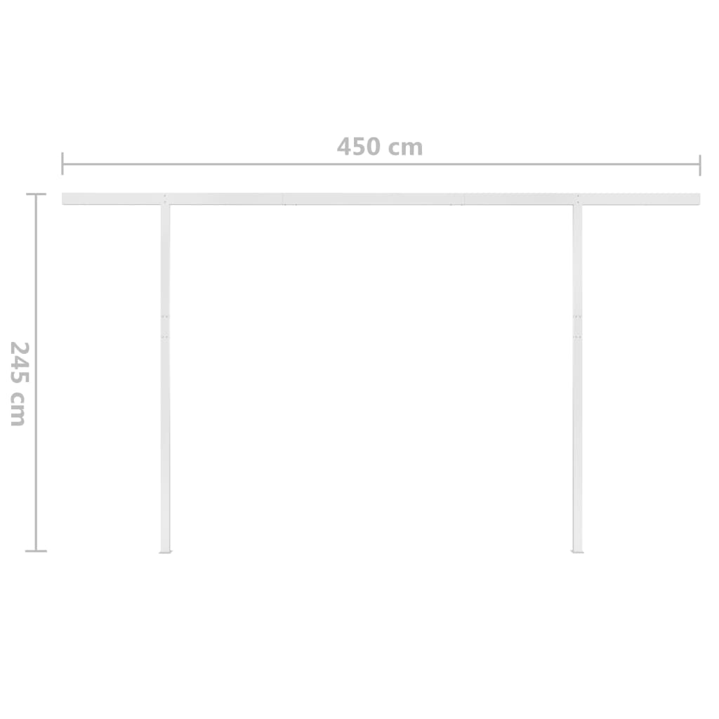 vidaXL Ručne zaťahovacia markíza s LED 5x3 m žlto-biela