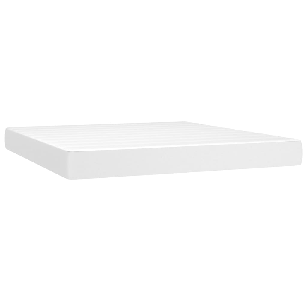 vidaXL Boxspring posteľ s matracom biela 160x200 cm umelá koža