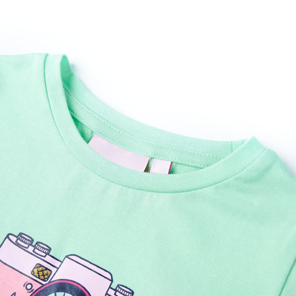 Detské tričko žiarivo zelené 128