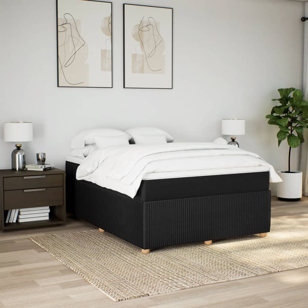 vidaXL Boxspring posteľ s matracom čierny 140x190 cm látka