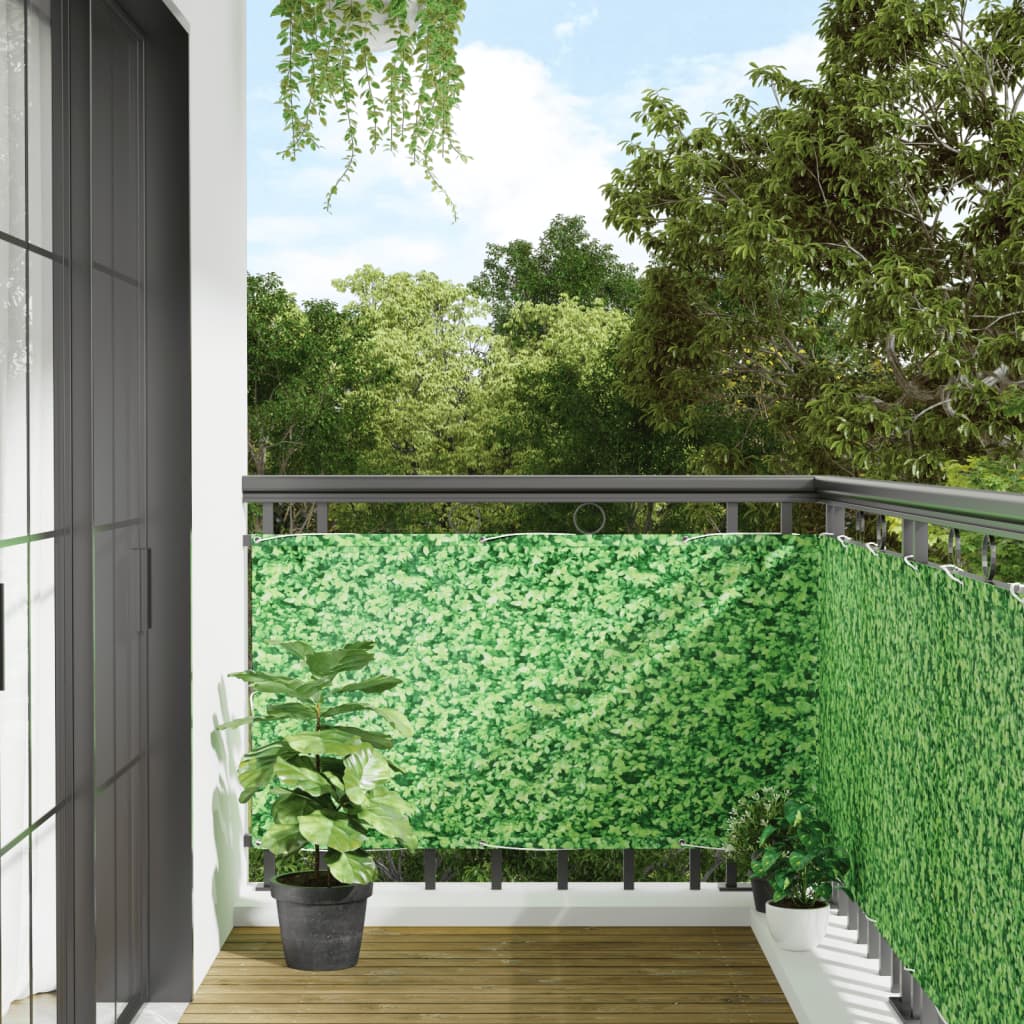 vidaXL Záhradná zástena vzhľad rastlín zelená 1000x75 cm PVC