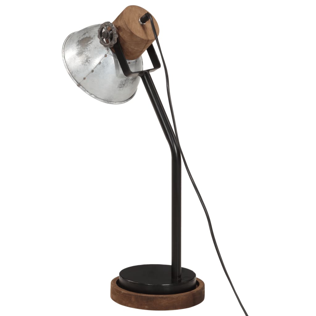 vidaXL Stolová lampa 25 W starožitná strieborná 18x18x60 cm E27