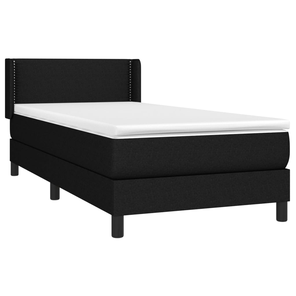 vidaXL Posteľný rám boxspring s matracom čierny 80x200 cm látka