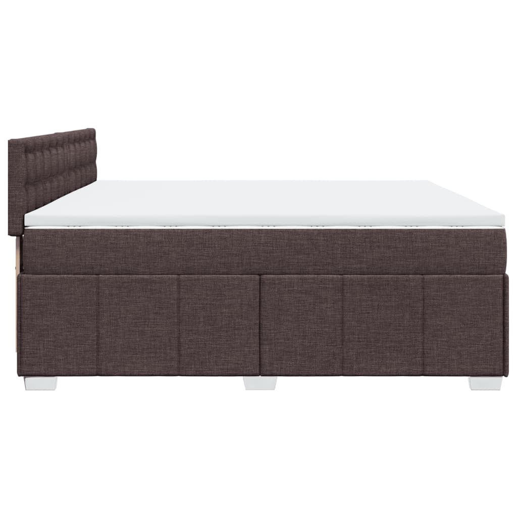 vidaXL Boxspring posteľ s matracom tmavohnedá 200x200 cm látka