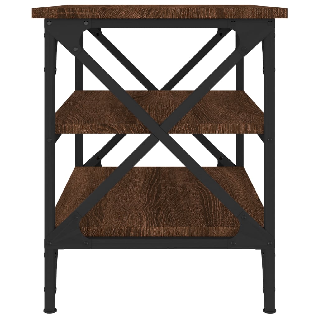 vidaXL Príručný stolík hnedý dub 55x38x45 cm spracované drevo