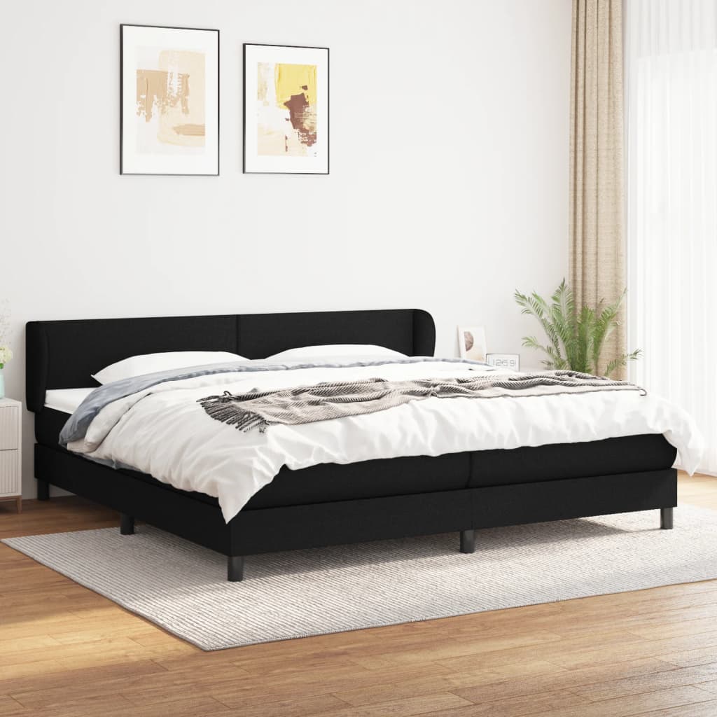 vidaXL Boxspring posteľ s matracom čierna 200x200 cm látka