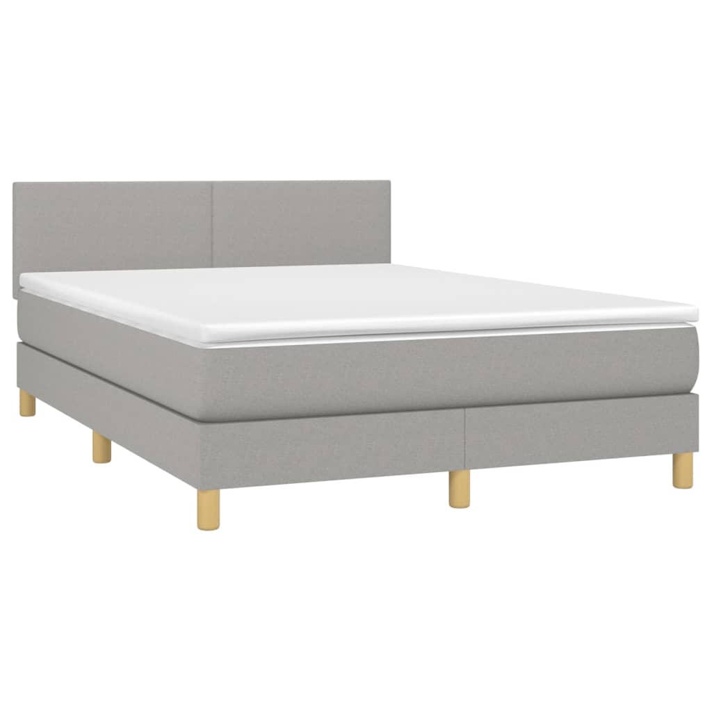 vidaXL Boxspring posteľ s matracom bledosivá 140x200 cm látka