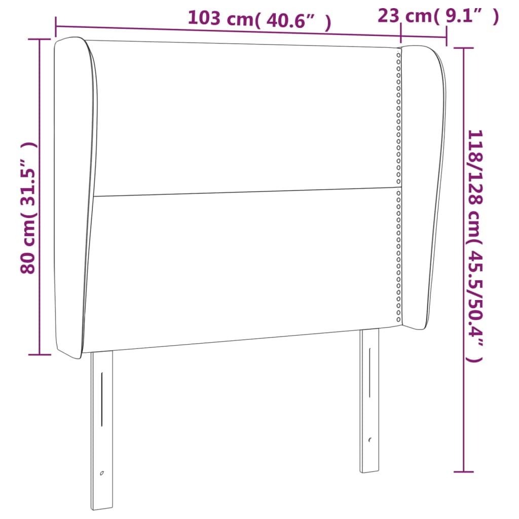 vidaXL Čelo postele so záhybmi čierne 103x23x118/128 cm zamat