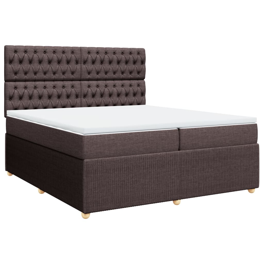 vidaXL Boxspring posteľ s matracom tmavohnedá 200x200 cm látka