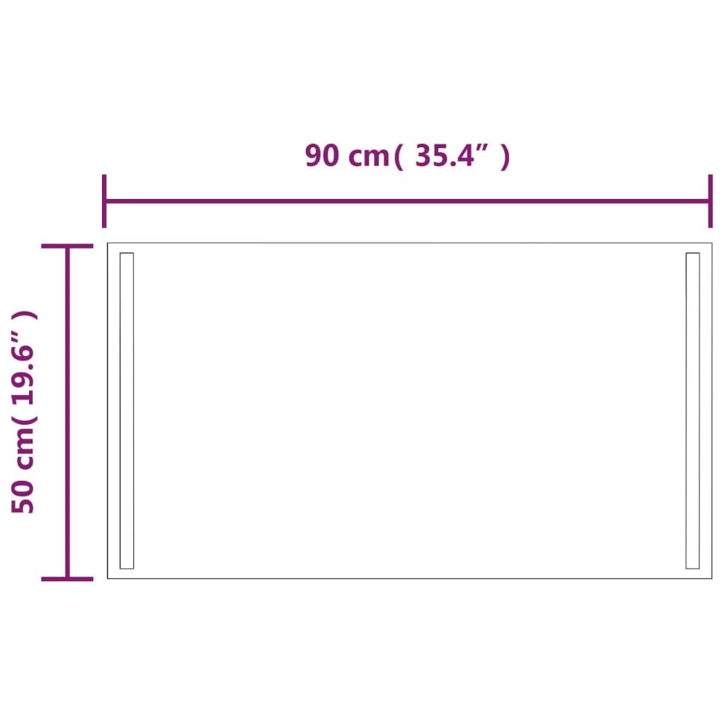 vidaXL LED kúpeľňové zrkadlo 50x90 cm