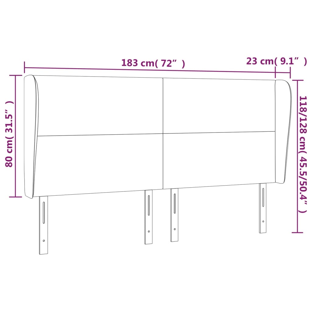 vidaXL Čelo postele so záhybmi čierne 183x23x118/128 cm umelá koža