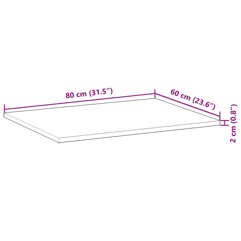 vidaXL Stolová doska olejová úprava 80x60x2 cm masívna akácia