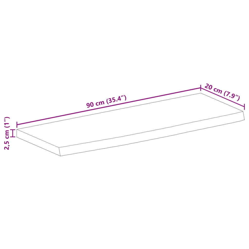 vidaXL Stolová doska živá hrana 90x20x2,5 cm masívne mango