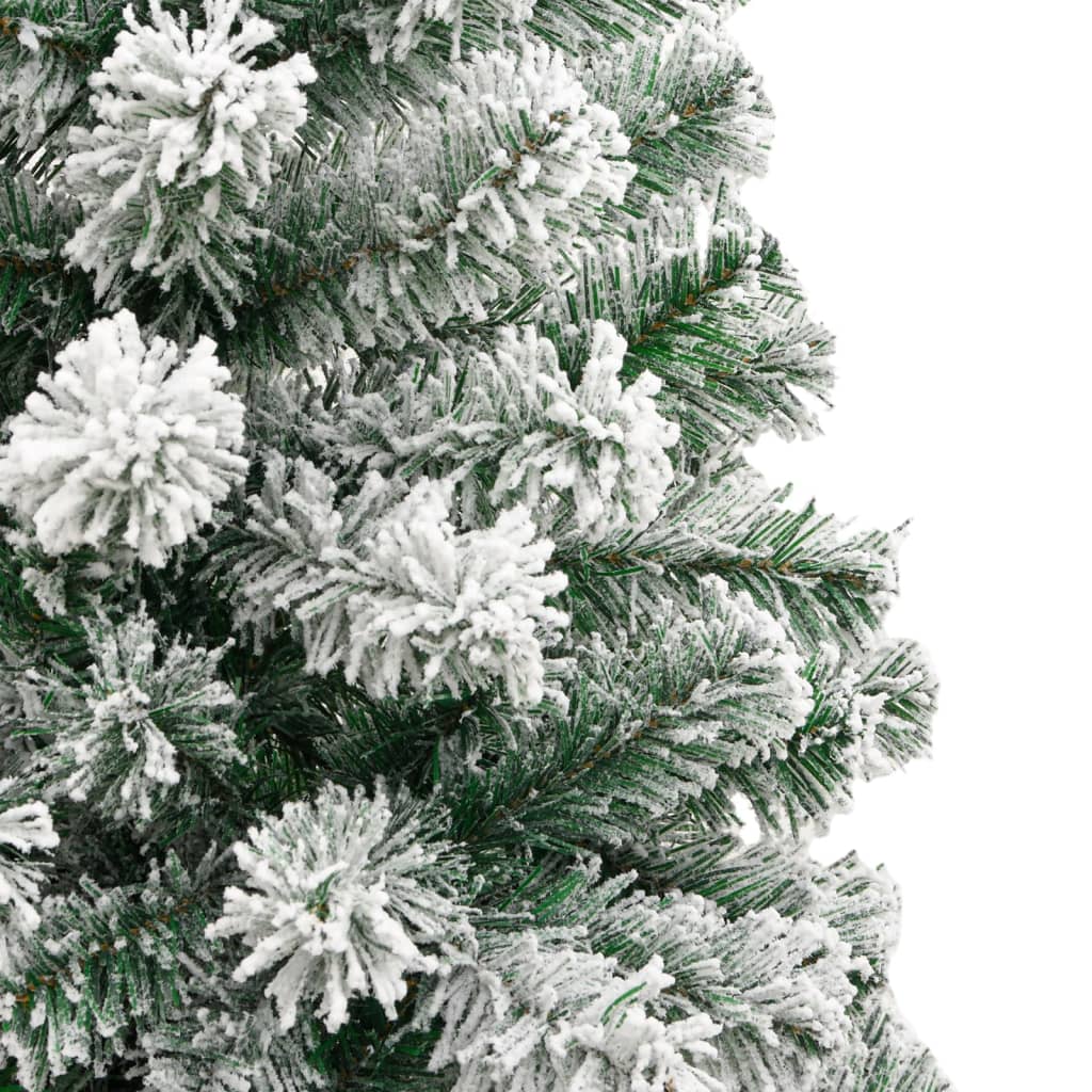 vidaXL Umelý výklopný vianočný stromček so snehovými vločkami 180 cm