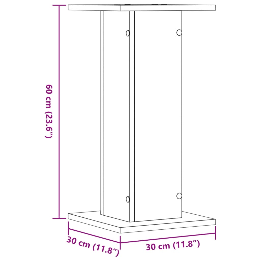 vidaXL Stojany na reproduktor 2 ks hnedý dub 30x30x60 cm kompoz. drevo