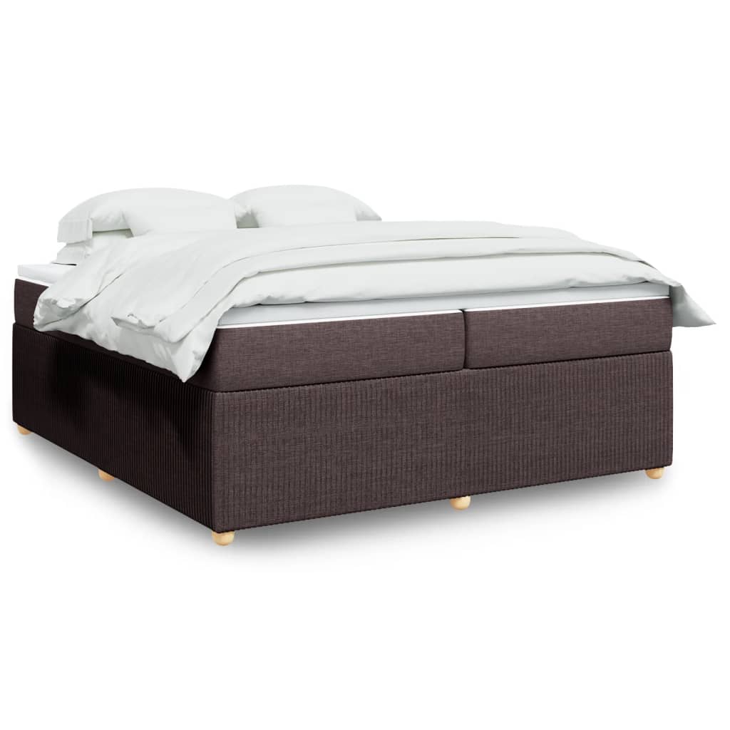 vidaXL Boxspring posteľ s matracom tmavohnedá 200x200 cm látka