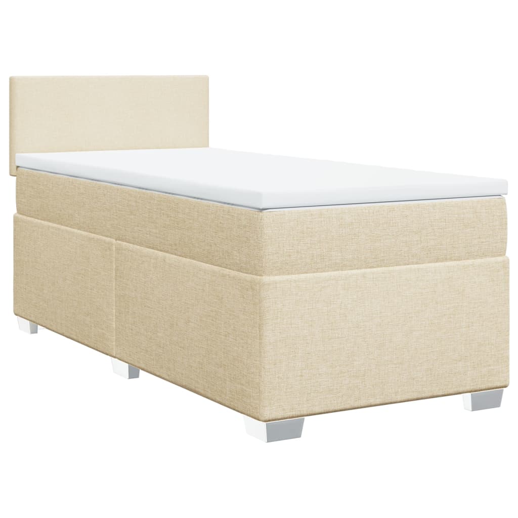 vidaXL Boxspring posteľ s matracom krémová 100x200 cm látka