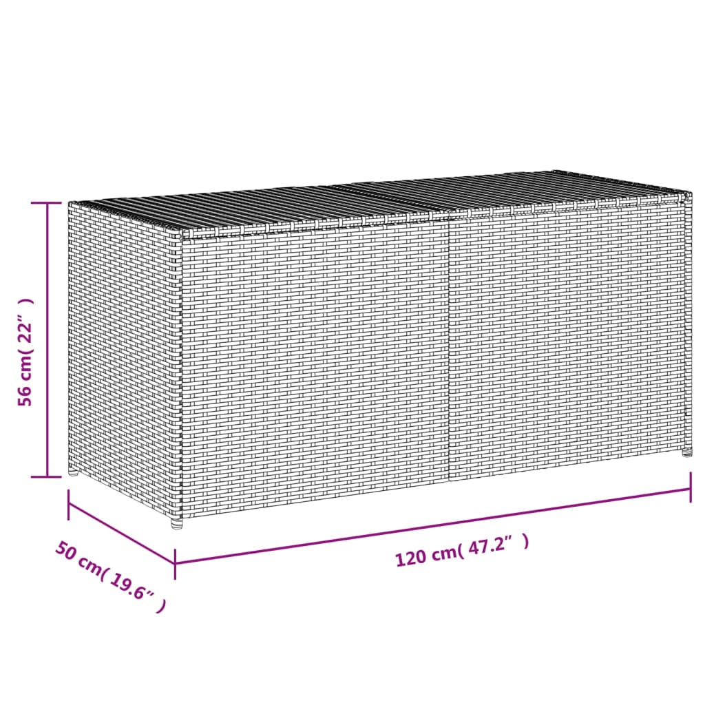 vidaXL Záhradný úložný box čierny 283 l polyratan