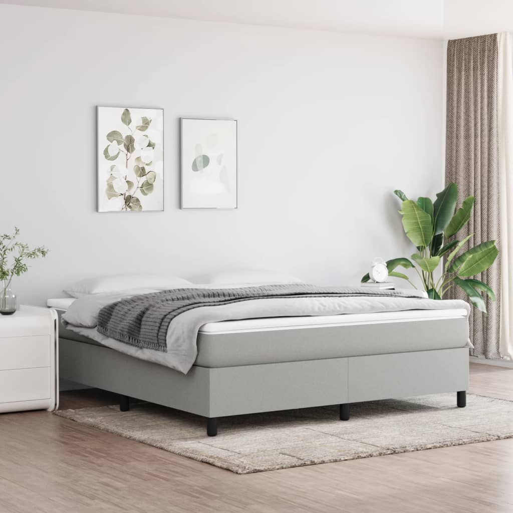 vidaXL Boxspring posteľ s matracom bledosivá 180x200 cm látka