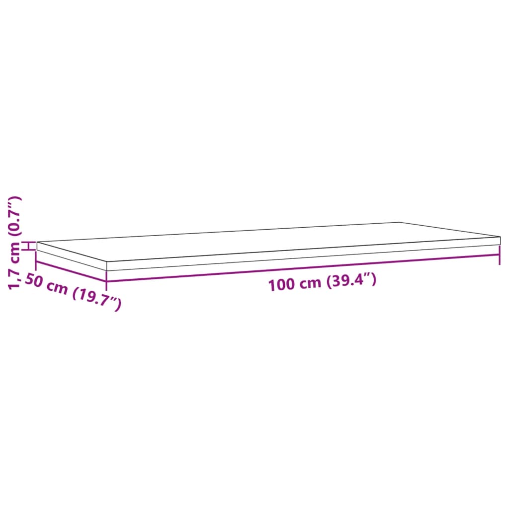 vidaXL Stolová doska 100x50x1,7 cm obdĺžniková masívna borovica