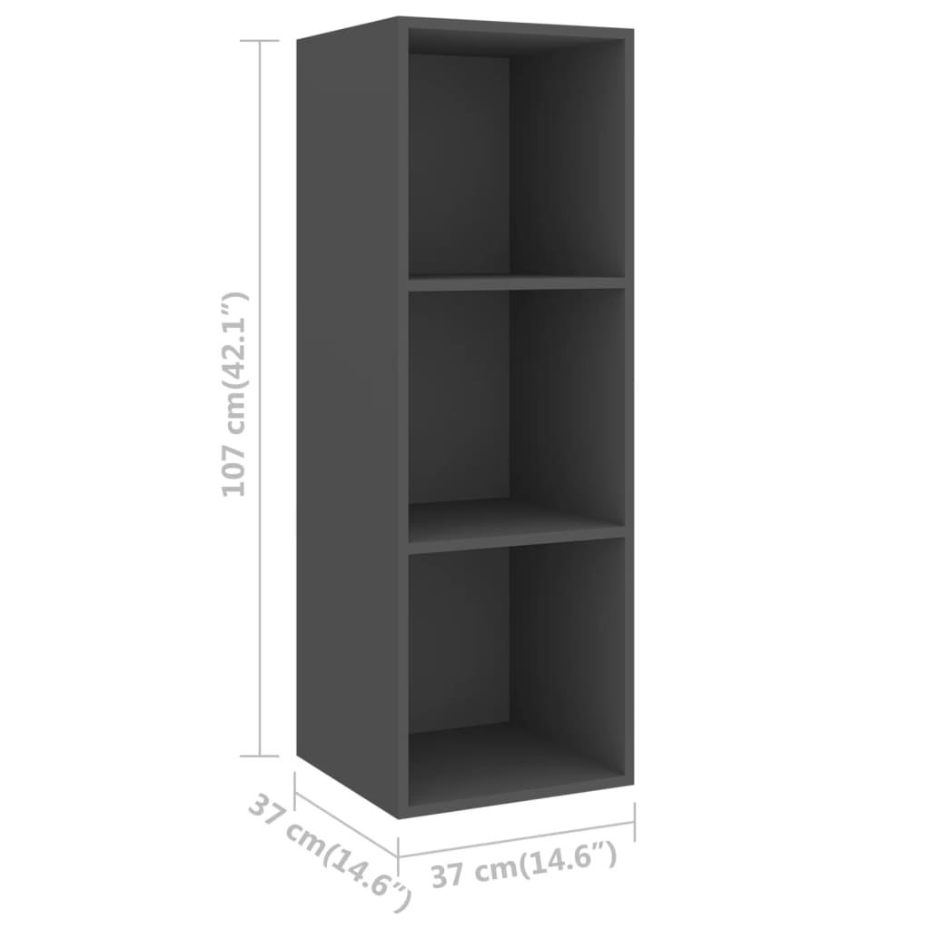 vidaXL 3-dielna súprava TV skriniek, sivá, kompozitné drevo