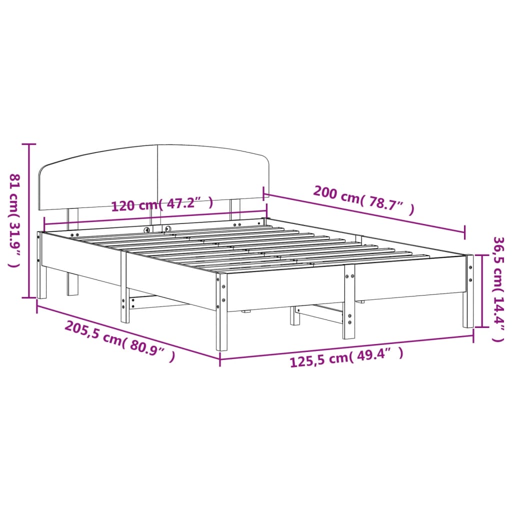 vidaXL Posteľ s matracom biela 120x200 cm borovicový masív