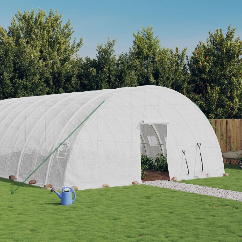 vidaXL Fóliovník s oceľovým rámom biely 108 m² 18x6x2,85 m