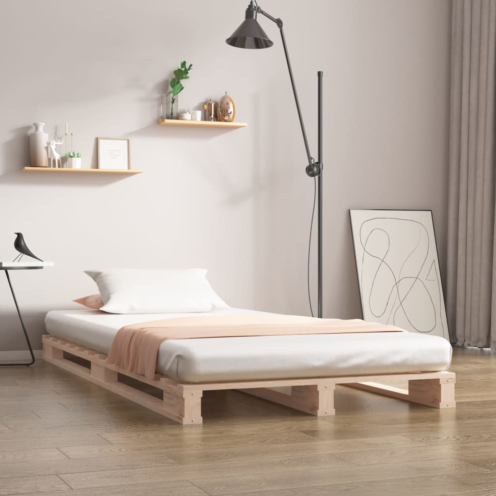 vidaXL Paletová posteľ 90x190 cm, borovica, jednolôžko