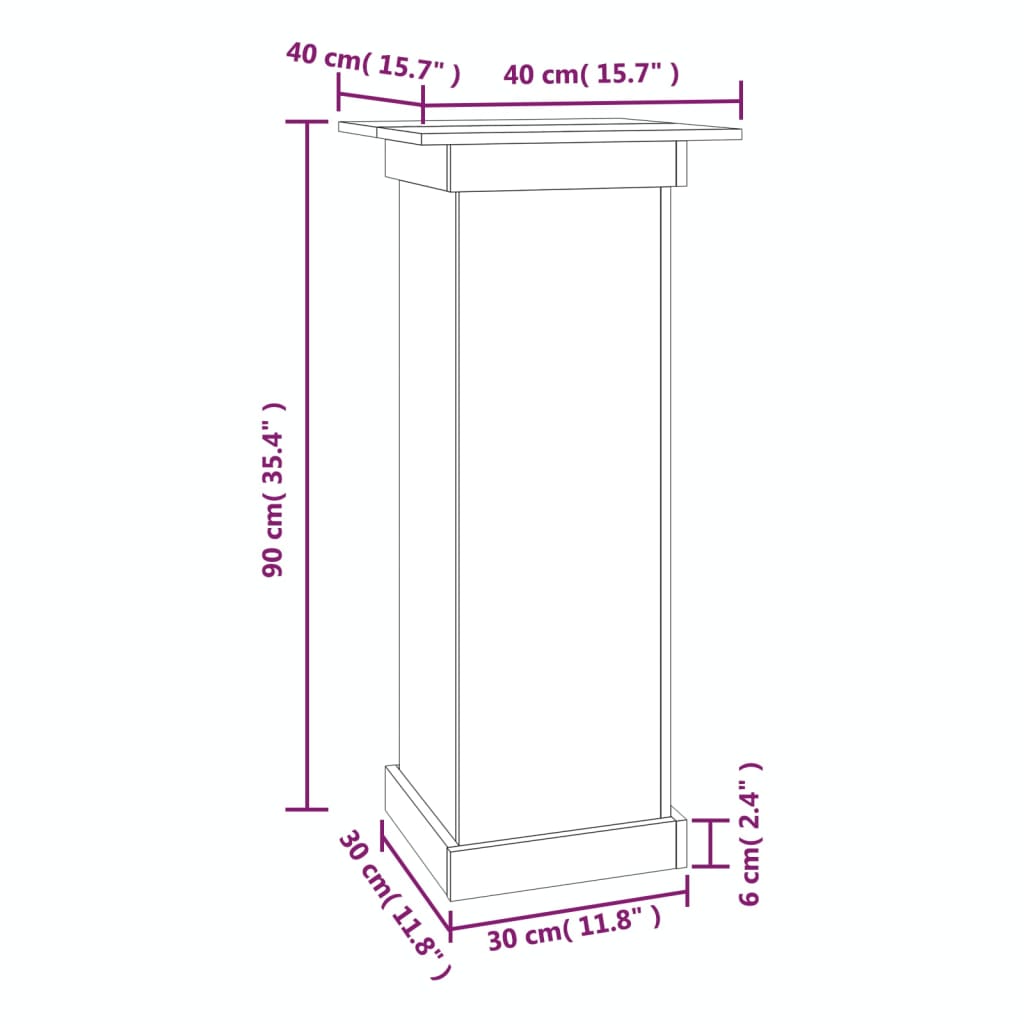 vidaXL Stojan na kvetiny 40x40x90 cm masívna borovica