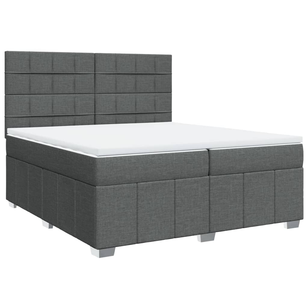 vidaXL Boxspring posteľ s matracom tmavosivá 200x200 cm látka