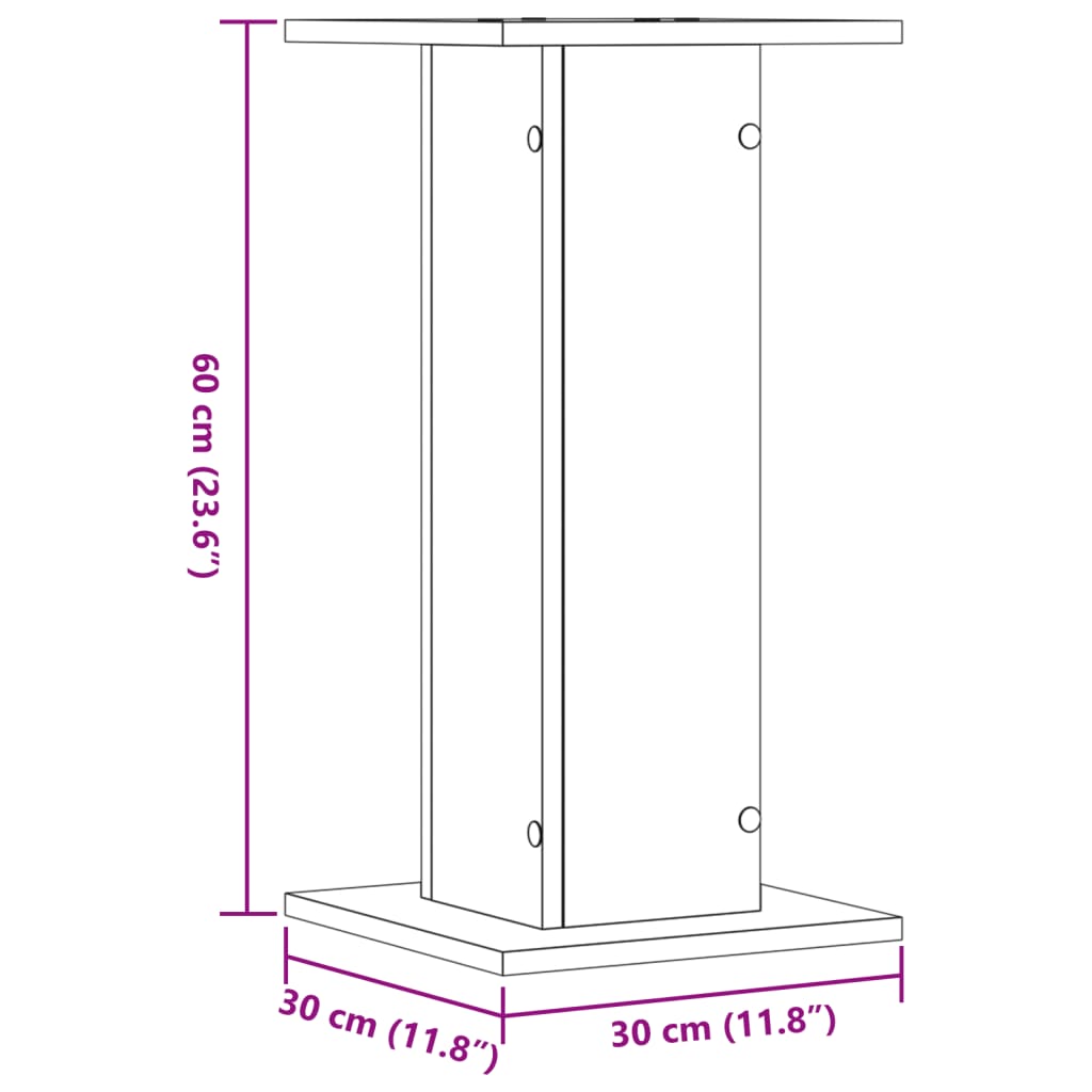 vidaXL Stojany na reproduktor 2ks dub sonoma 30x30x60 cm kompoz. drevo