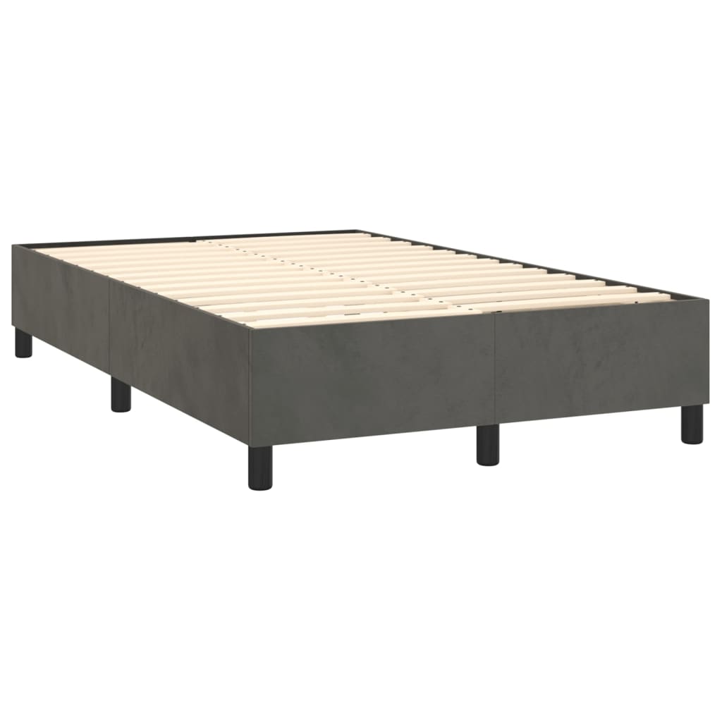 vidaXL Posteľný rám boxspring s matracom tmavosivý 90x190 cm zamat