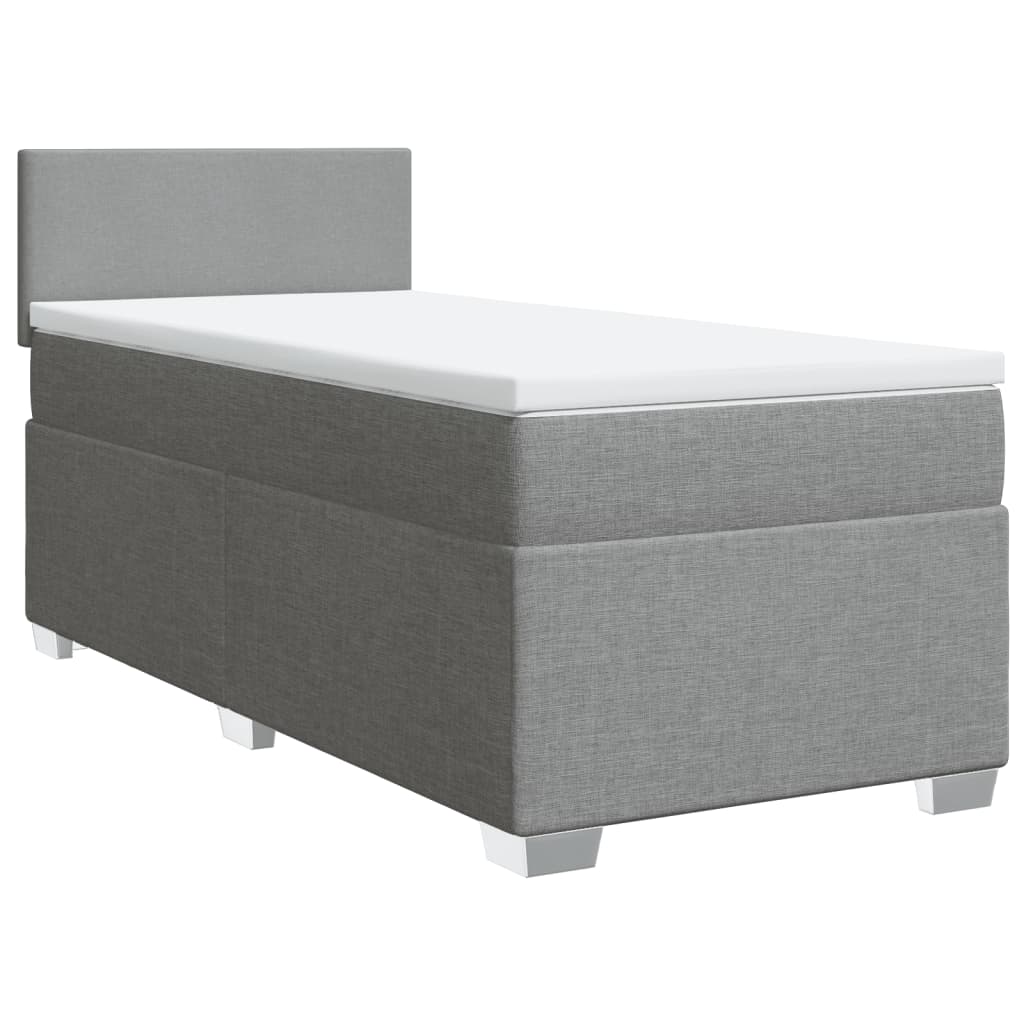 vidaXL Boxspring posteľ s matracom bledosivý 100x200 cm látka