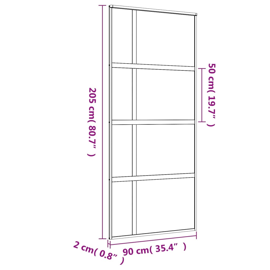 vidaXL Posuvné dvere zlaté 90x205 cm číre ESG sklo a hliník