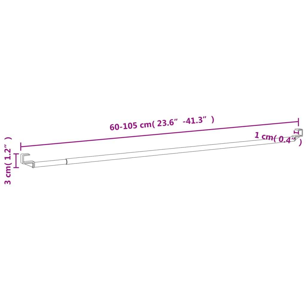 vidaXL Záclonové koľajnice 2 ks biele a strieborné 60-105 cm hliník