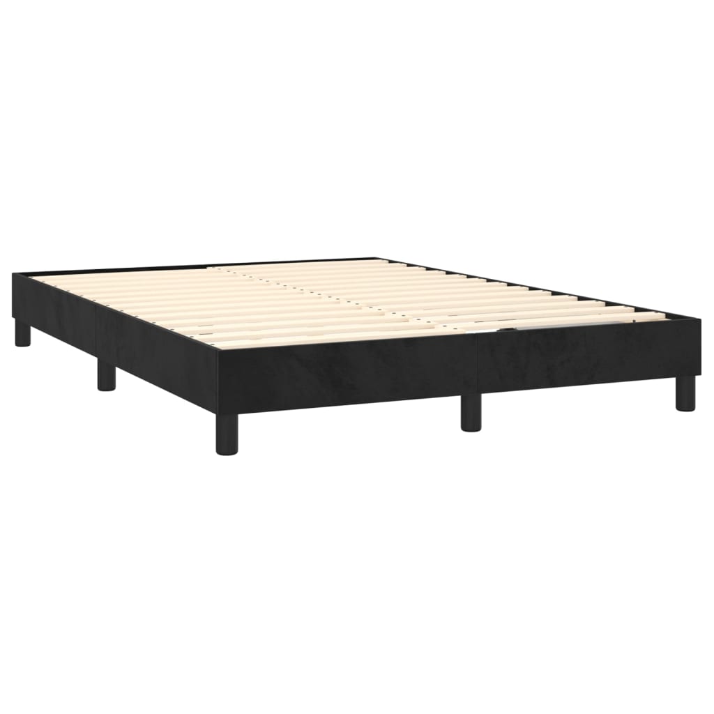 vidaXL Posteľný rám boxspring s matracom čierny 140x190 cm zamat